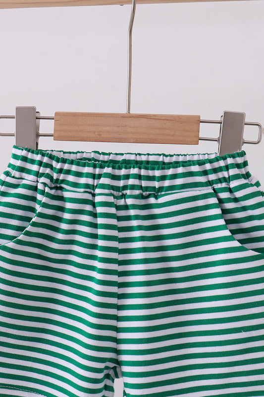 Premium Green&White Stripe Shorts