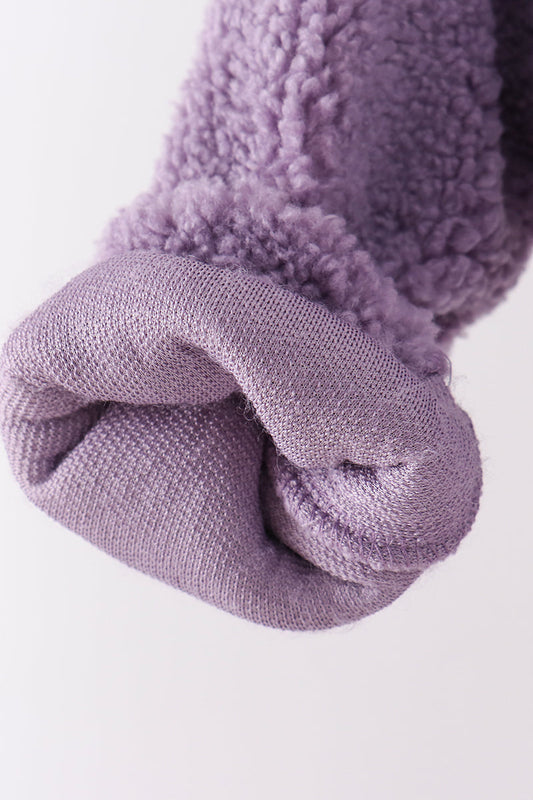 Purple Fleece Zipper Jacket