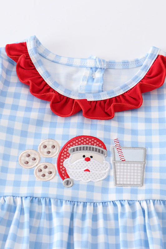 Santa Milk Cookies Applique Girl Set