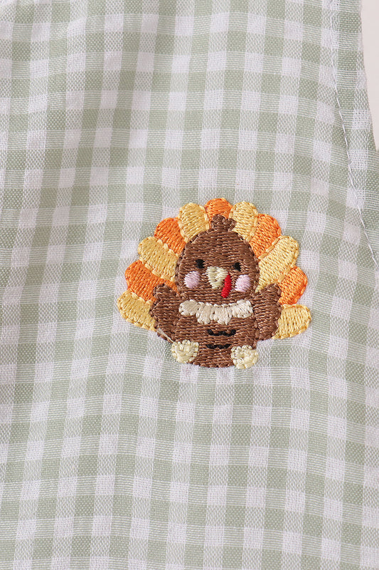 Beige Turkey Embroidery Gingham Jonjon