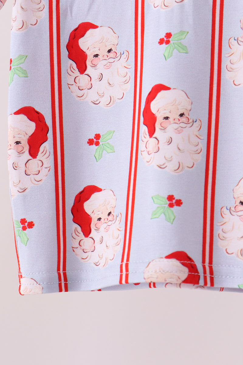 Blue Santa Claus Bamboo Pajama Set