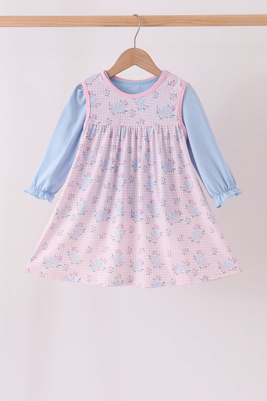 Pink Floral Bow 2Pc Set