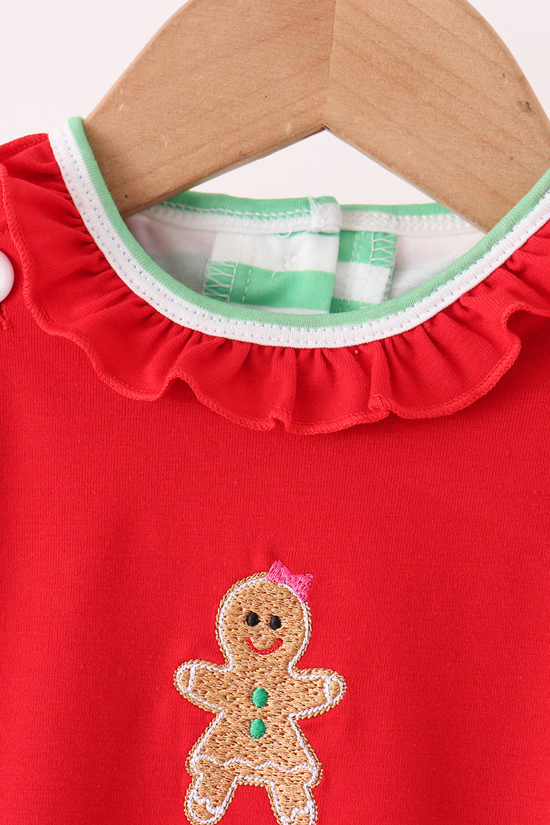 Red Gingerbread Tree Embroidery Bubble Set