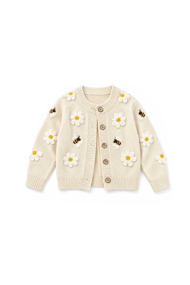 Bee Daisy Cardigan Sweater
