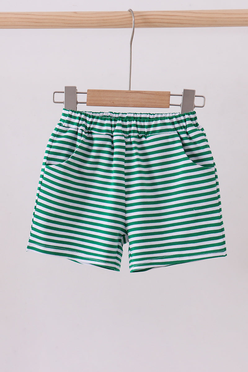 Premium Green&White Stripe Shorts