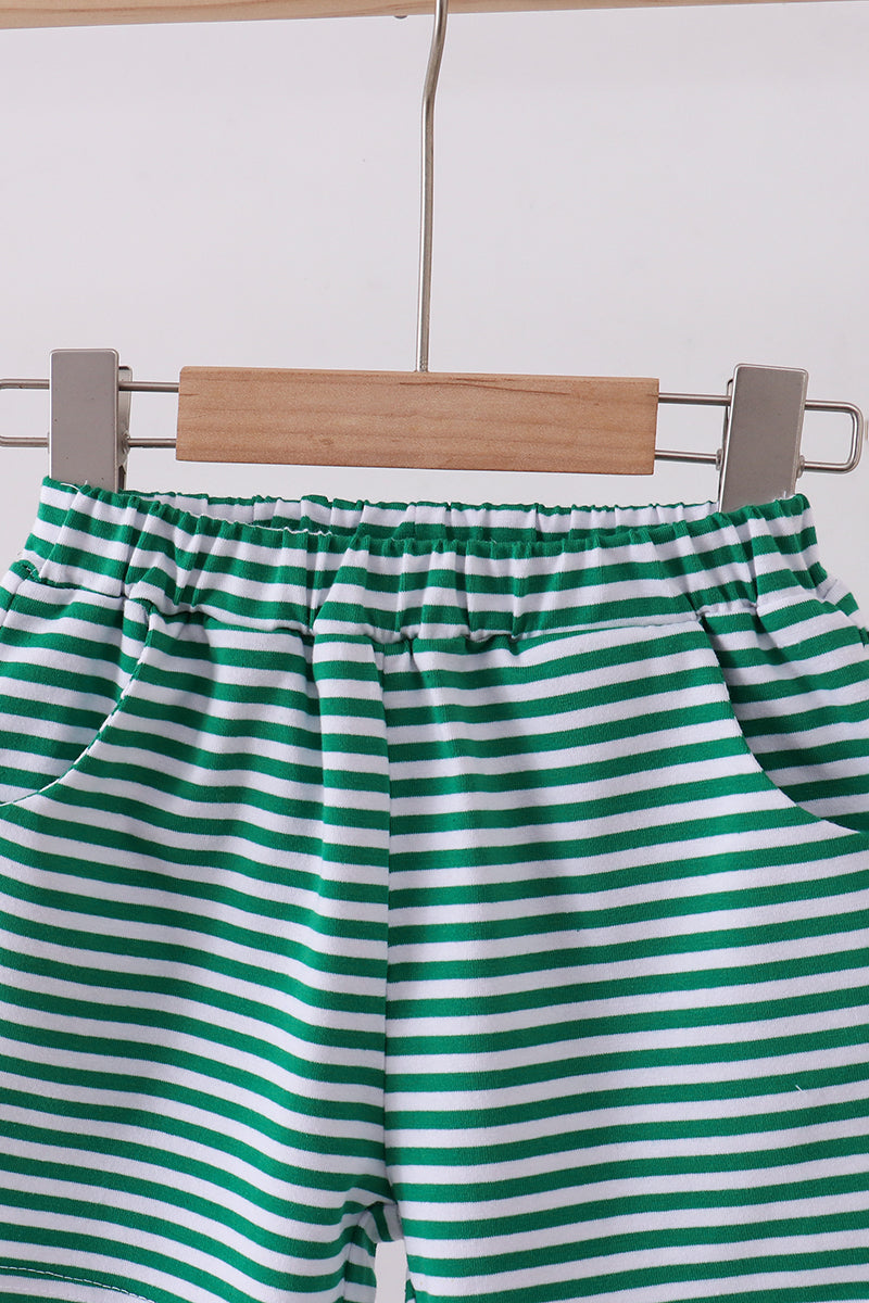 Premium Green&White Stripe Shorts