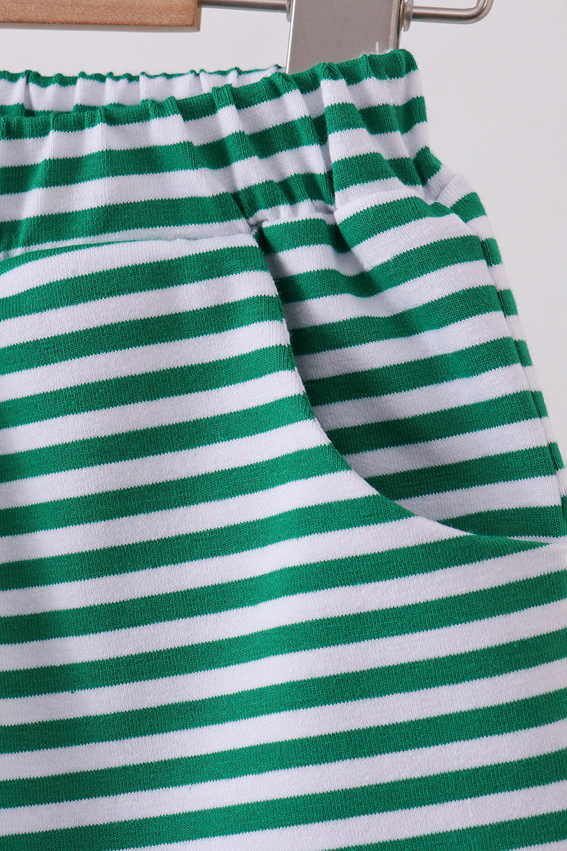 Premium Green&White Stripe Shorts