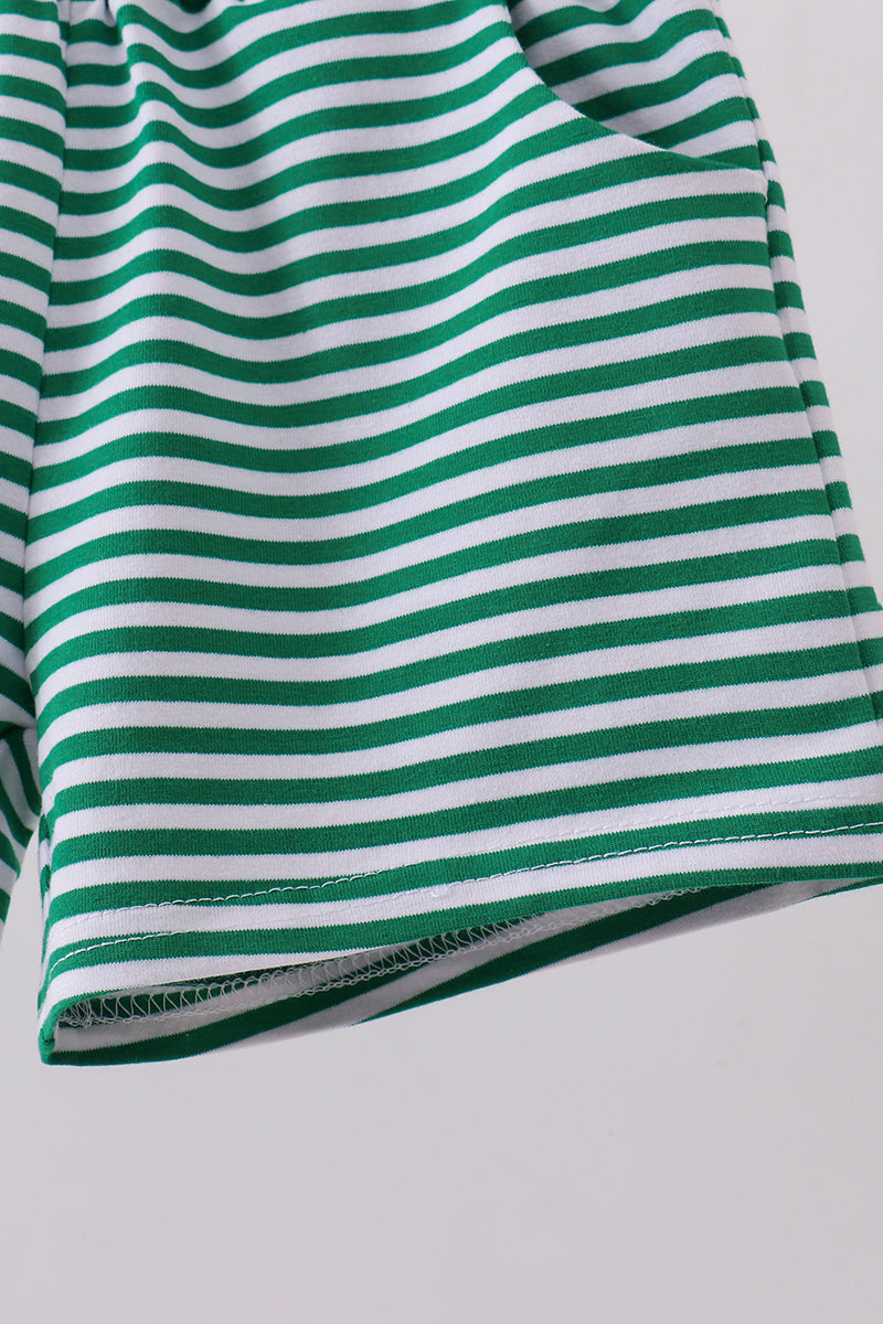 Premium Green&White Stripe Shorts