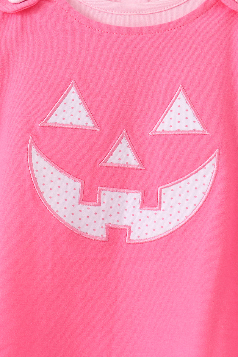 Pink Jack-O-Lantern Applique 2Pc Dress Set