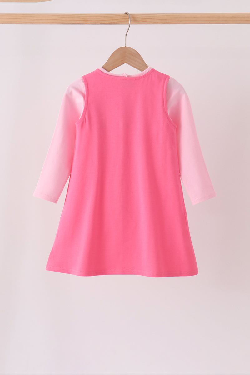 Pink Jack-O-Lantern Applique 2Pc Dress Set