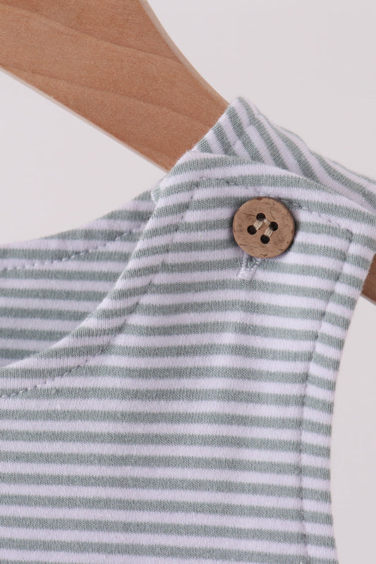 Sage Turkey Embroidery Stripe Jon Jon