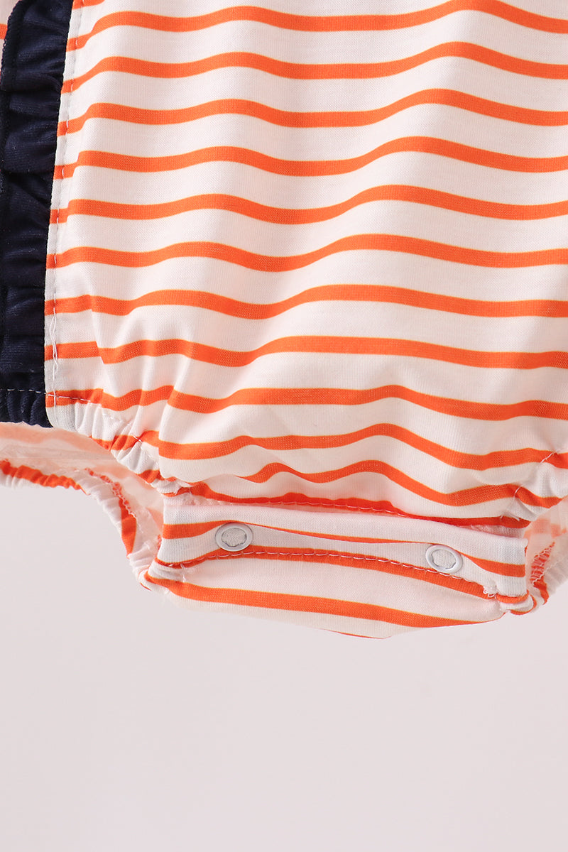 Auburn Tiger Applique Ruffle Stripe Bubble