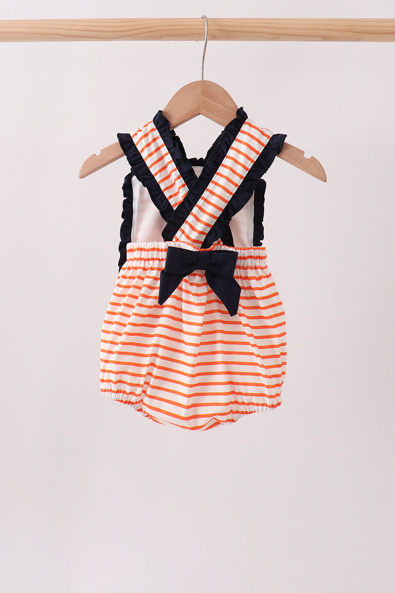 Auburn Tiger Applique Ruffle Stripe Bubble