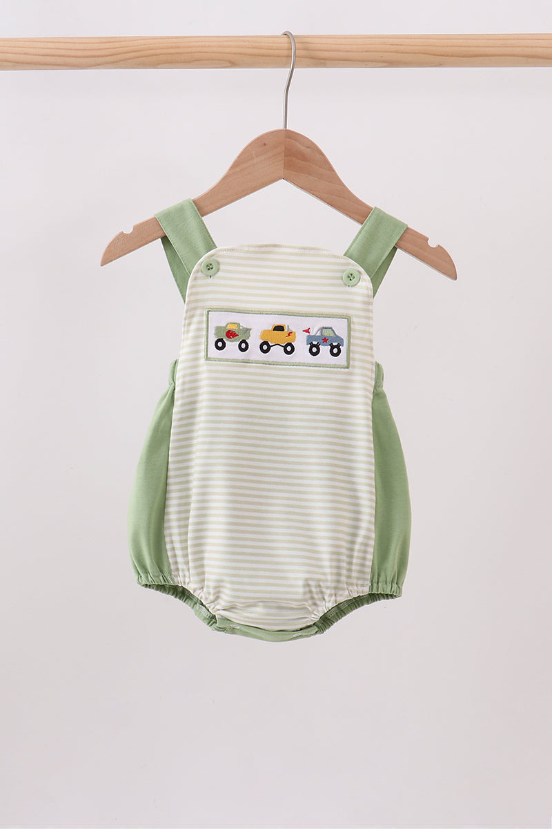 Monster Truck Embroidery Stripe Bubble
