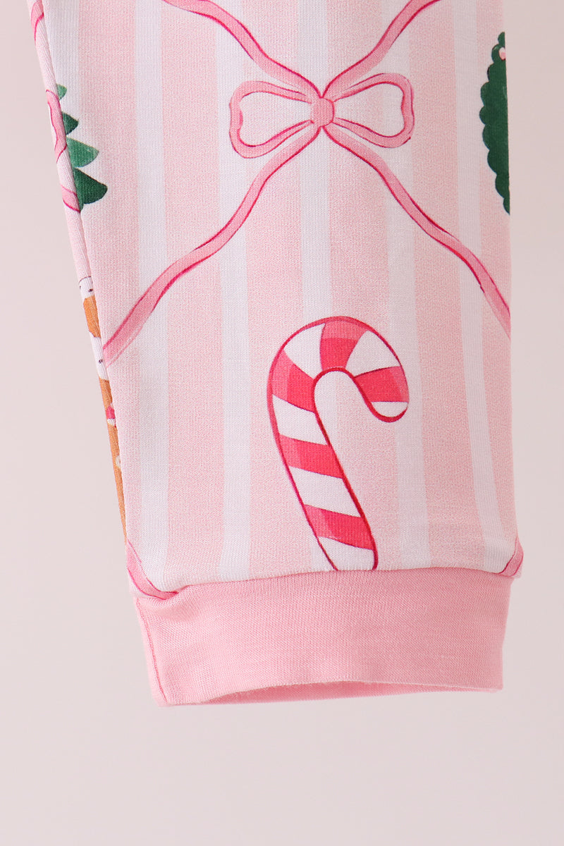 Pink Christmas Tree Bamboo Mom&Me Pajama Set