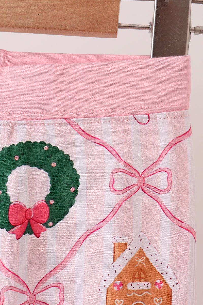 Pink Christmas Tree Bamboo Mom&Me Pajama Set