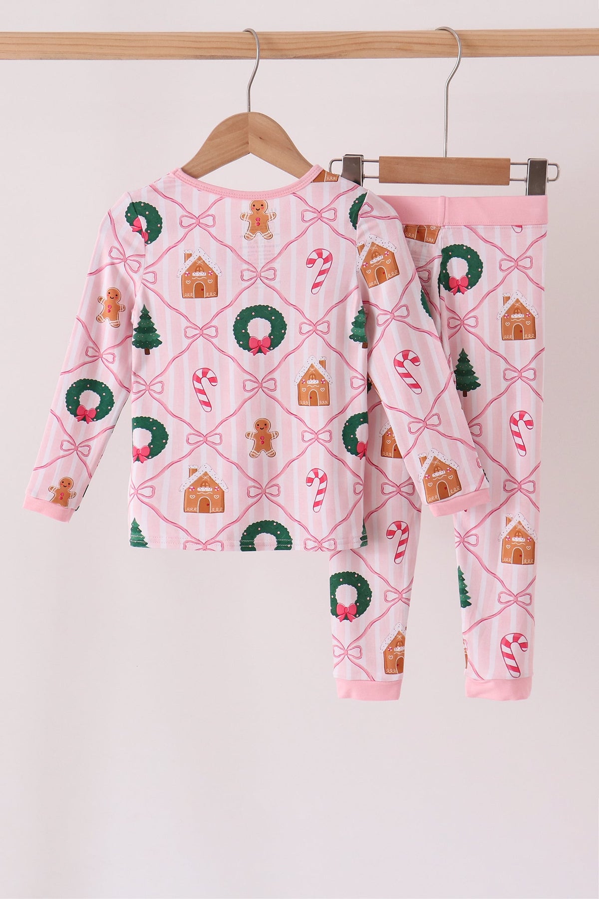 Pink Christmas Tree Bamboo Mom&Me Pajama Set