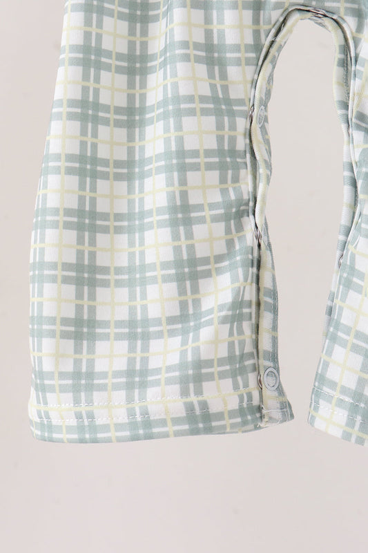 Sage Plaid 2Pc Romper Set