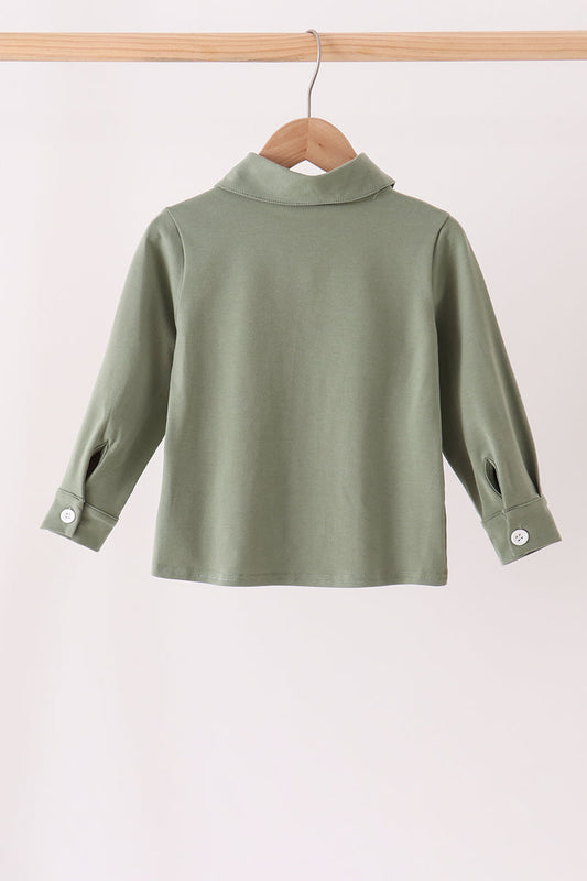 Green Pocket Button Down Shirt