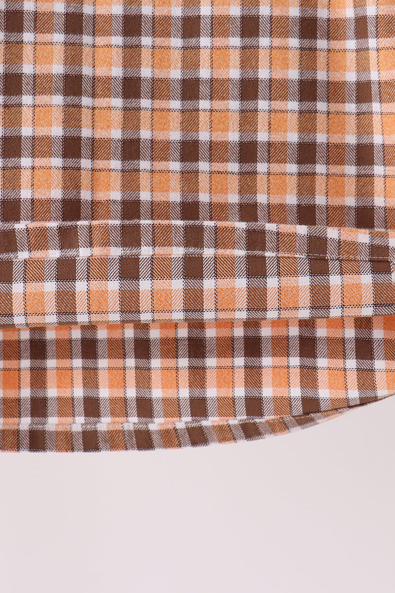 Blue Turkey Embroidery Plaid 2Pc Set