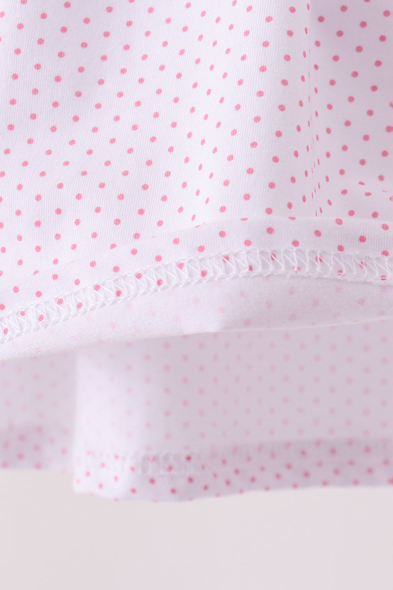 Pink Dot Turkey Embroidery Dress