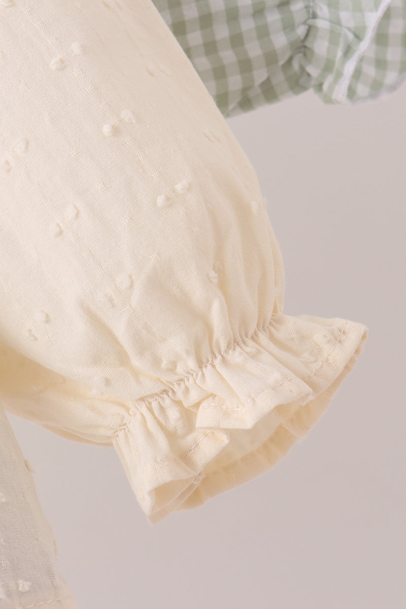 Beige Turkey Embroidery Bloomer Set